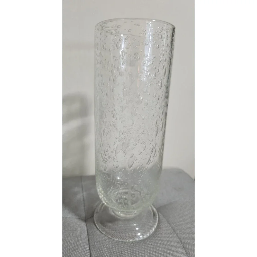 Rare Vintage Seeded Art Bubble Glass HandBlown Vase Pedestal Style Beautiful!!